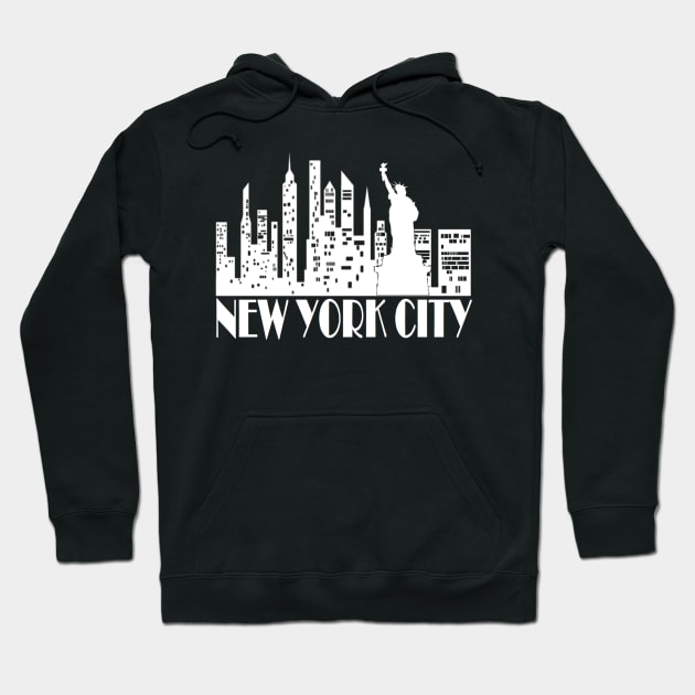 New York City Skyline - WHITE Hoodie by curlygirztees1